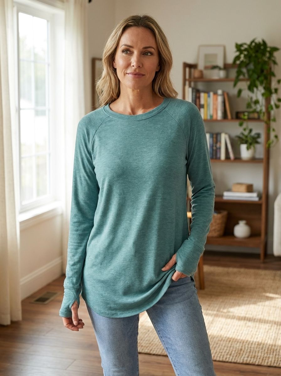 STELLAN - Casual Long Sleeve Thumb Hole Top