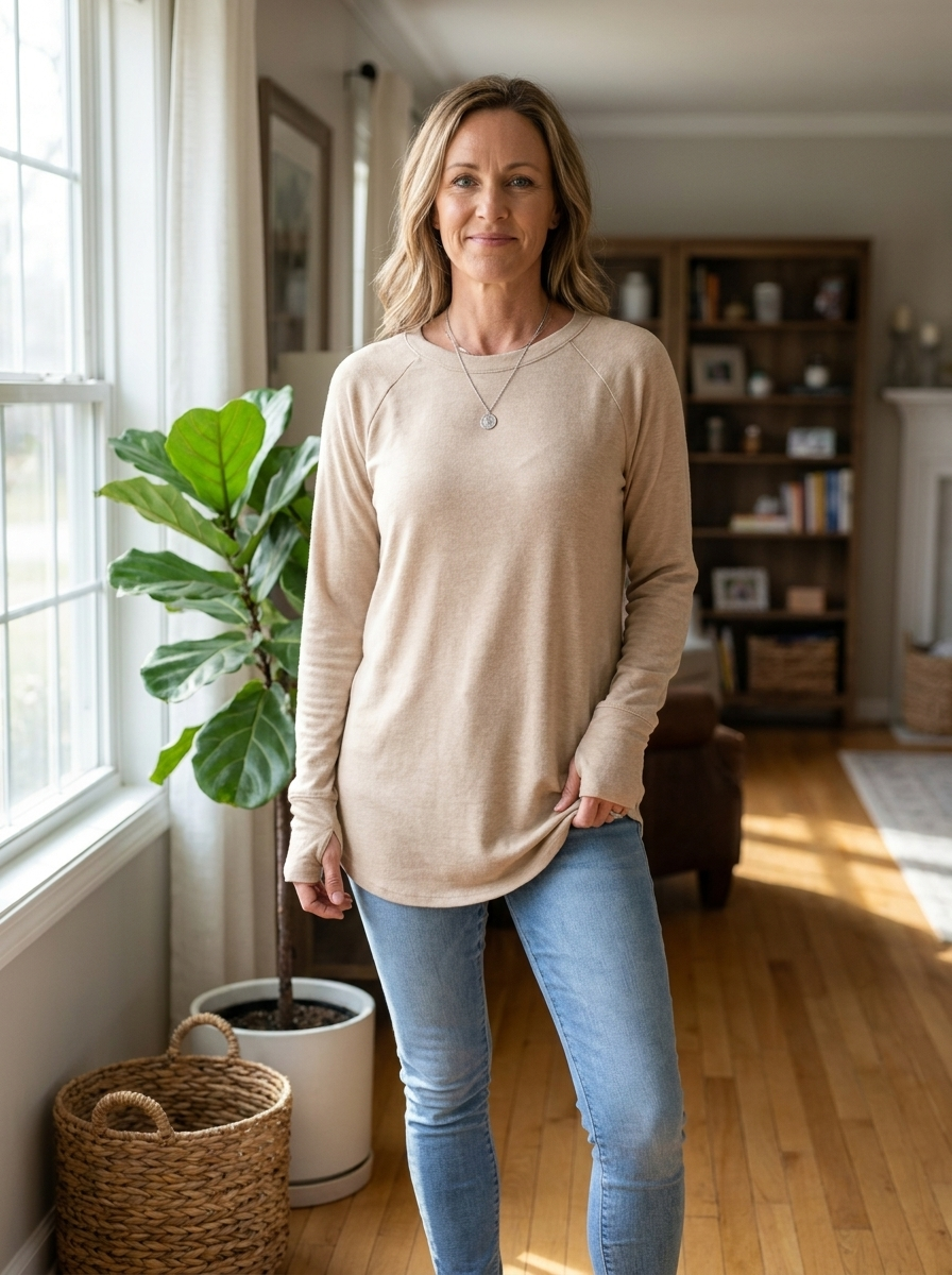 STELLAN - Casual Long Sleeve Thumb Hole Top