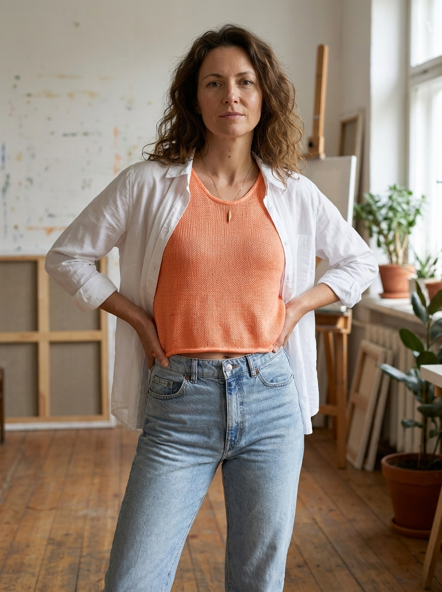 KAREEM - Casual Round Neck Vest Pullover Top