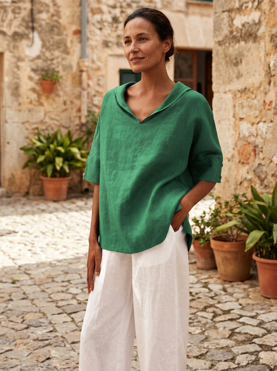 LUCY – Cotton Loose-Fitting Blouse