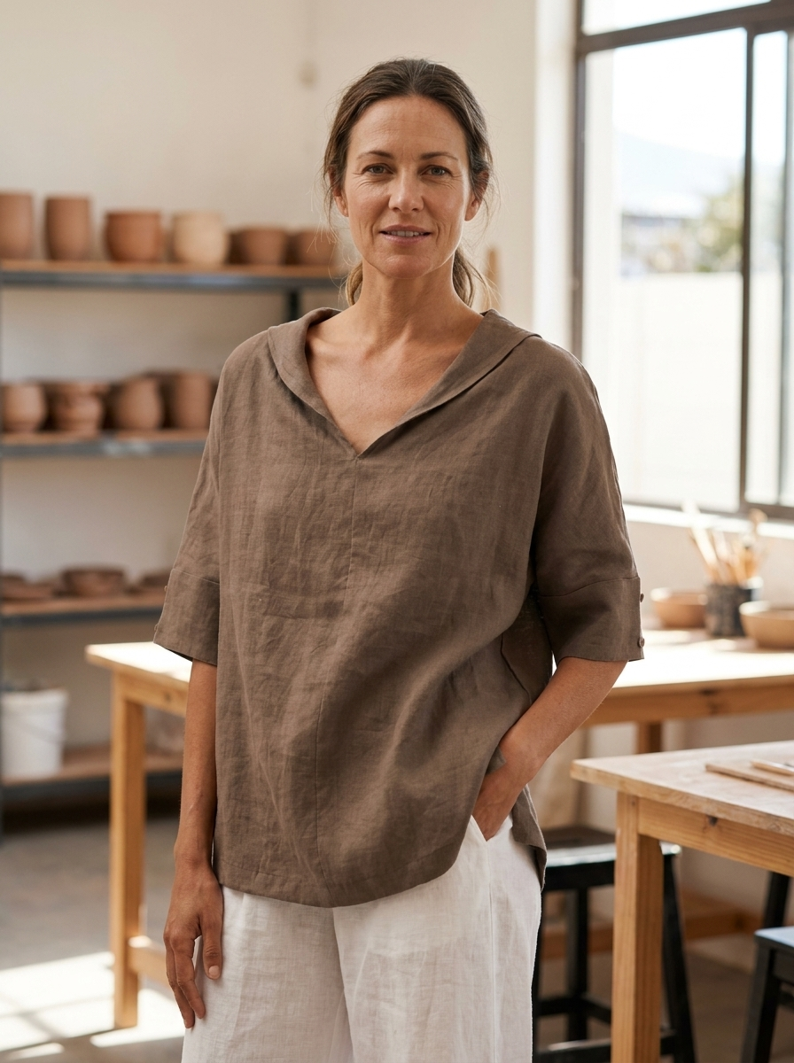 LUCY – Cotton Loose-Fitting Blouse