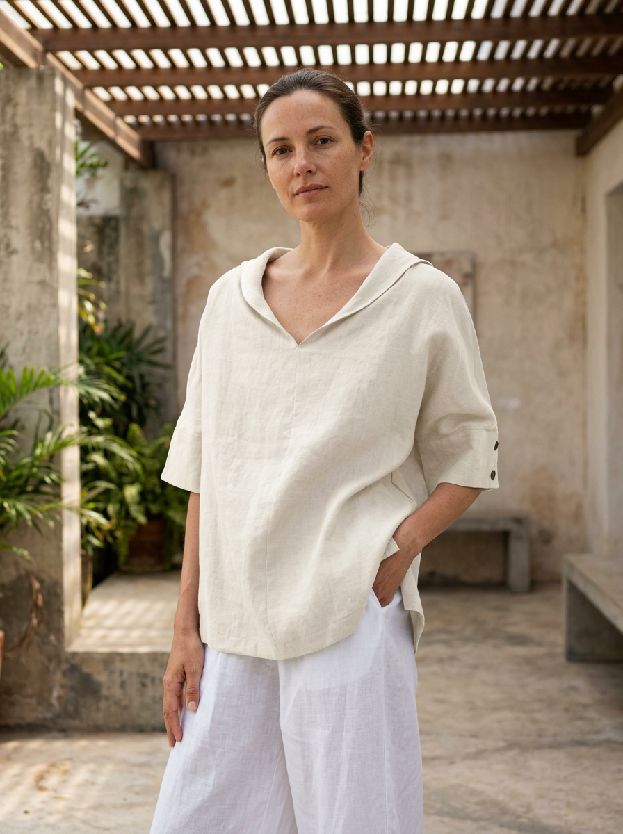 LUCY – Cotton Loose-Fitting Blouse