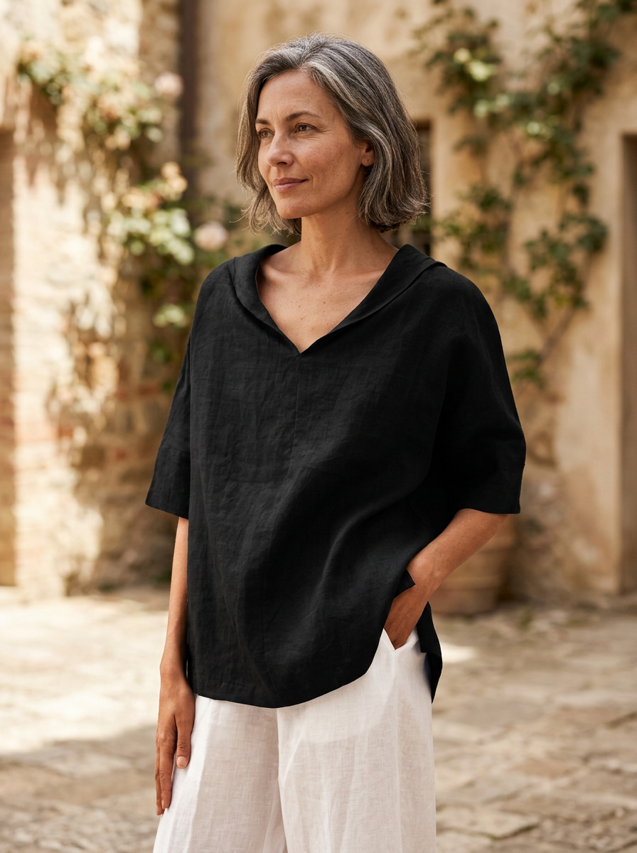 LUCY – Cotton Loose-Fitting Blouse