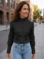 ROXIE - Elegant Long Sleeve Stand Collar Shirt