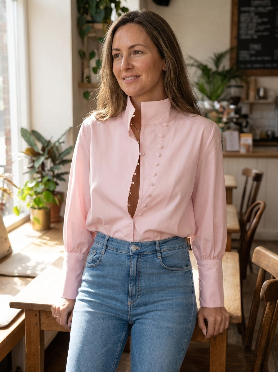 ROXIE - Elegant Long Sleeve Stand Collar Shirt