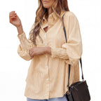 SARAH – Modern Striped Button Shirt