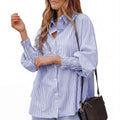 SARAH – Modern Striped Button Shirt
