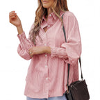 SARAH – Modern Striped Button Shirt