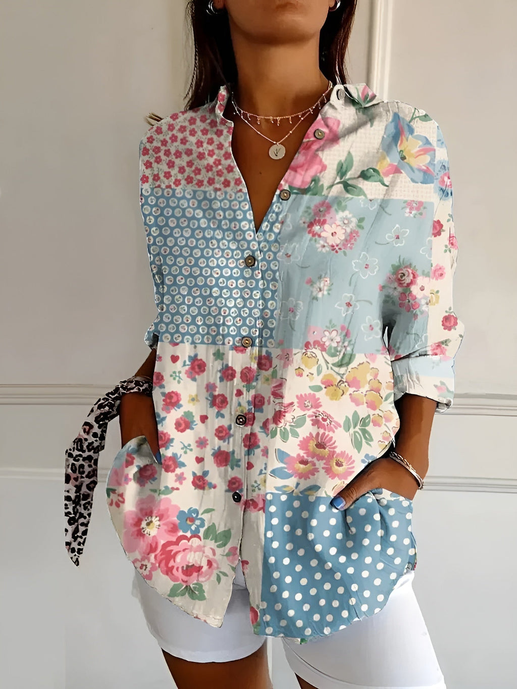 MELODIE – Elegant Floral Button Shirt