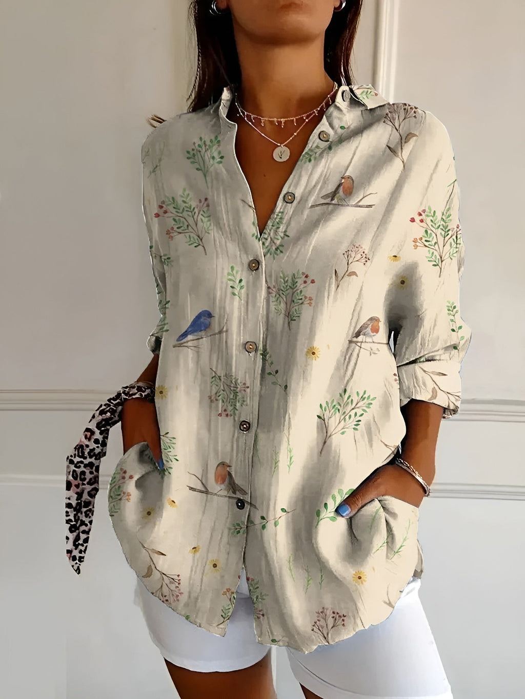 MELODIE – Elegant Floral Button Shirt