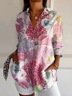 MELODIE – Elegant Floral Button Shirt