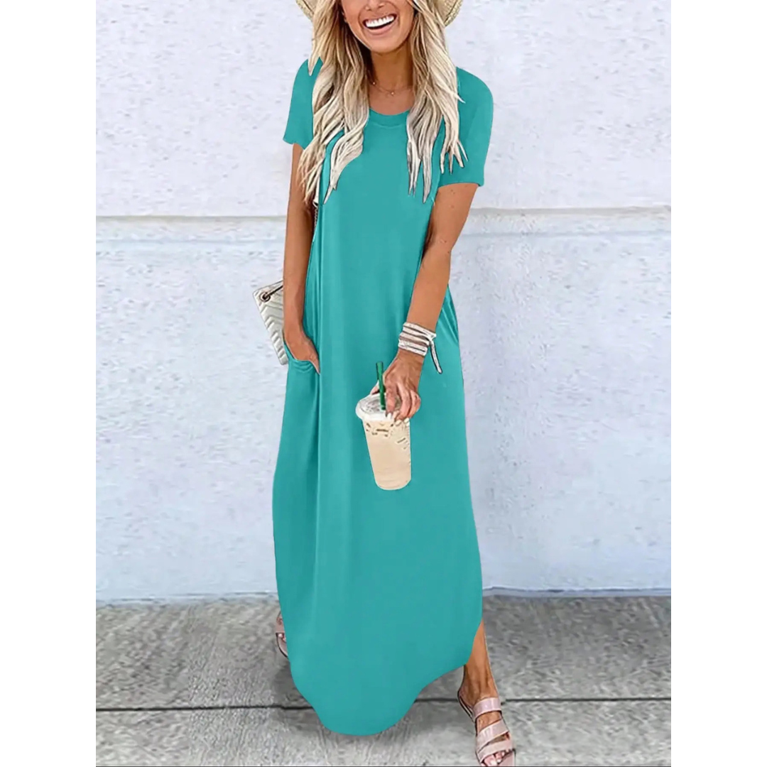 MAGESSA – Everyday Relaxed Fit Round Neck Maxi Dress